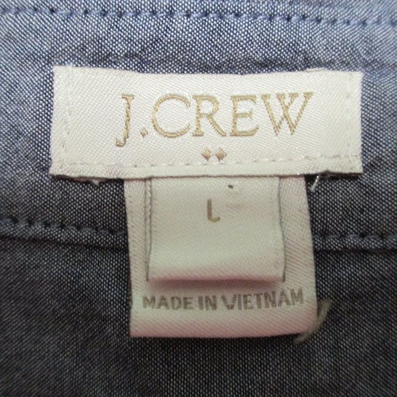 J. Crew top half button down chambray soft cotton top like new size L - Picture 3 of 8